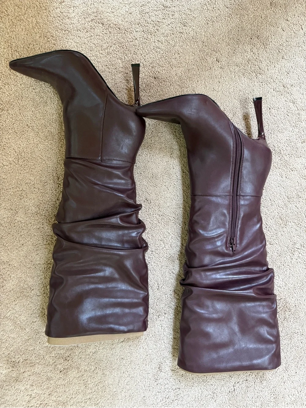 Mix No. 6 Over-the-Knee Pointed Toe Boots in Burgundy